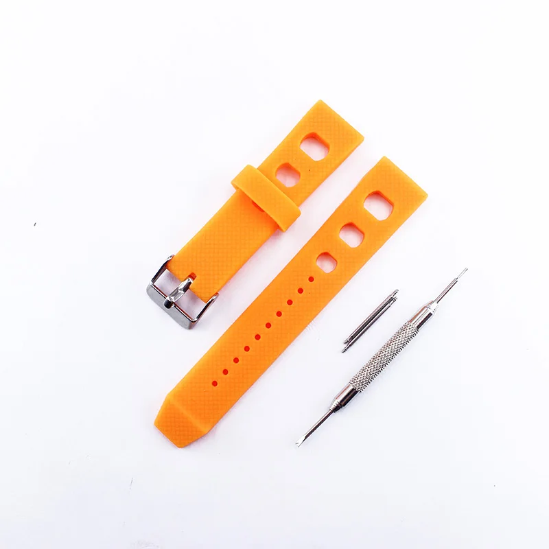 Аксессуары для часов силиконовый ремешок 20 мм с пряжкой плоский прямой подходит