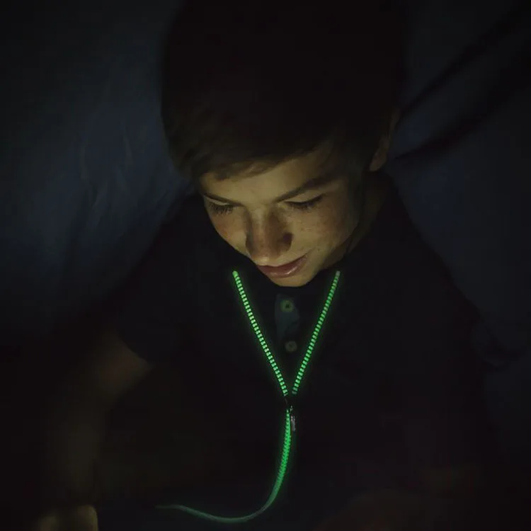 ZUCZUG Fashion Sports Earphones Headset Luminous Light Glow in the Dark Metal Zipper Earphone with Mic for Mobile Phone | Электроника