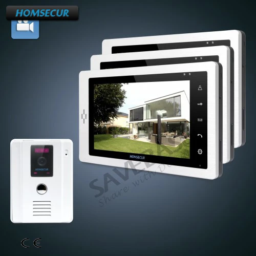 HOMSECUR 7 &quotHands free видеодомофон домофон с наружное наблюдение 1C1M|Видеодомофон| |