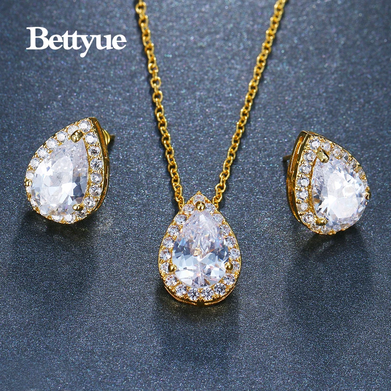 Бренд Bettyue хит продаж ювелирный набор с разноцветным цирконием AAA кулон в виде
