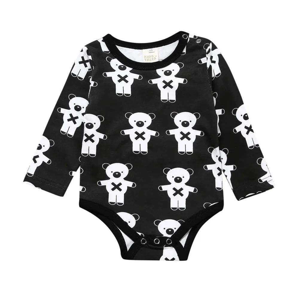 Зимние комбинезоны для новорожденных 2018 милые джемперы с медведем маленьких