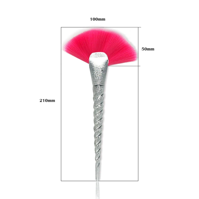 Модная блестящая кисточка для макияжа с рогом единорога серебряная пудра лица