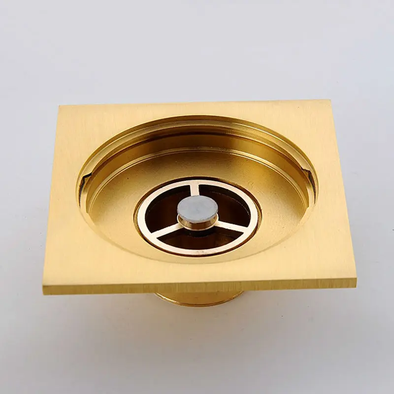 OKAROS 10*10 см золотая отделка латунный квадратный трап для пола анти-запах душ куст