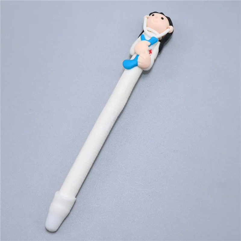80 pcs 0.5MM Black Refill Soft Pottery Nurse And Doctor Modeling Ballpoint Pen Creative Stationery Gift Caly Ballpoint Pen