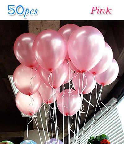 50pcs Pink 50 шт. воздушные шары на день рождения 10 Дюймов 1,5 г латексные украшения для свадебной вечеринки для взрослых/детей Детские воздушные шары на день рождения - Цвет: 50pcs Pink