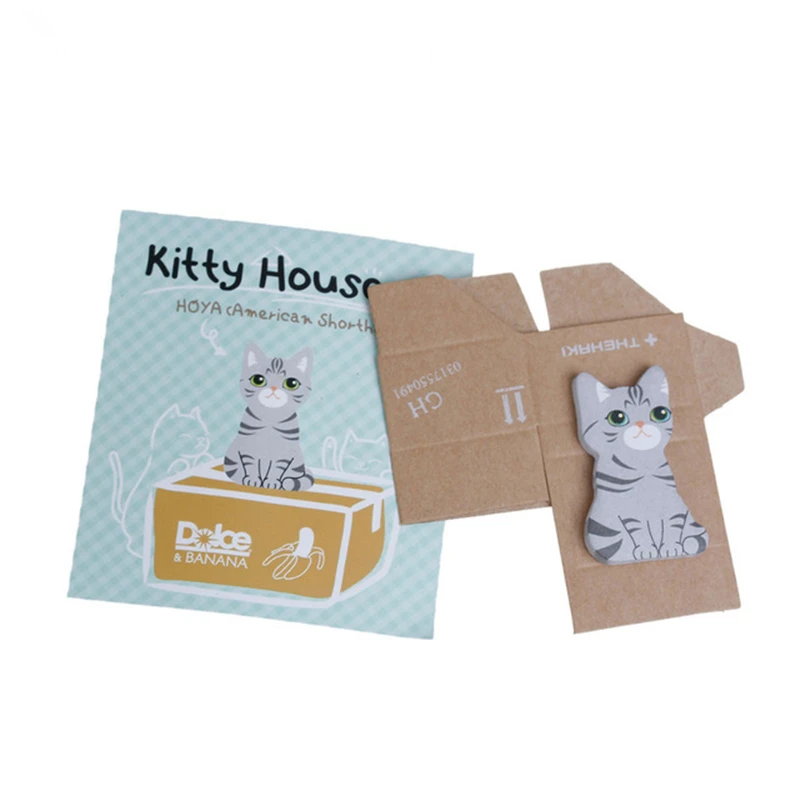 Блокнот с милым мультяшным котом милые бумажные наклейки канцелярские