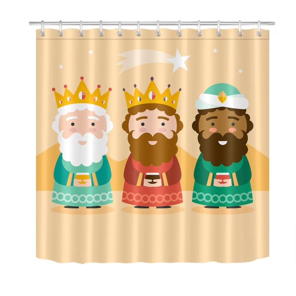3 пастухи занавески для душа с подарком и звездой ванная комната Иисус Рождество