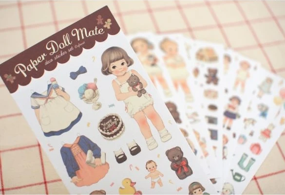 MQStyle 6 шт./упак. Новинка 2019 милые Креативные Стикеры s Бумага девушка Комбинации