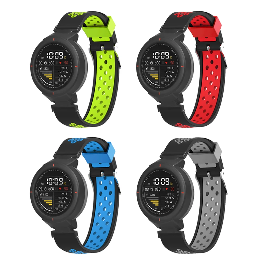 Силиконовый ремешок для часов Xiaomi Amazfit Verge двухцветный сменный на запястье