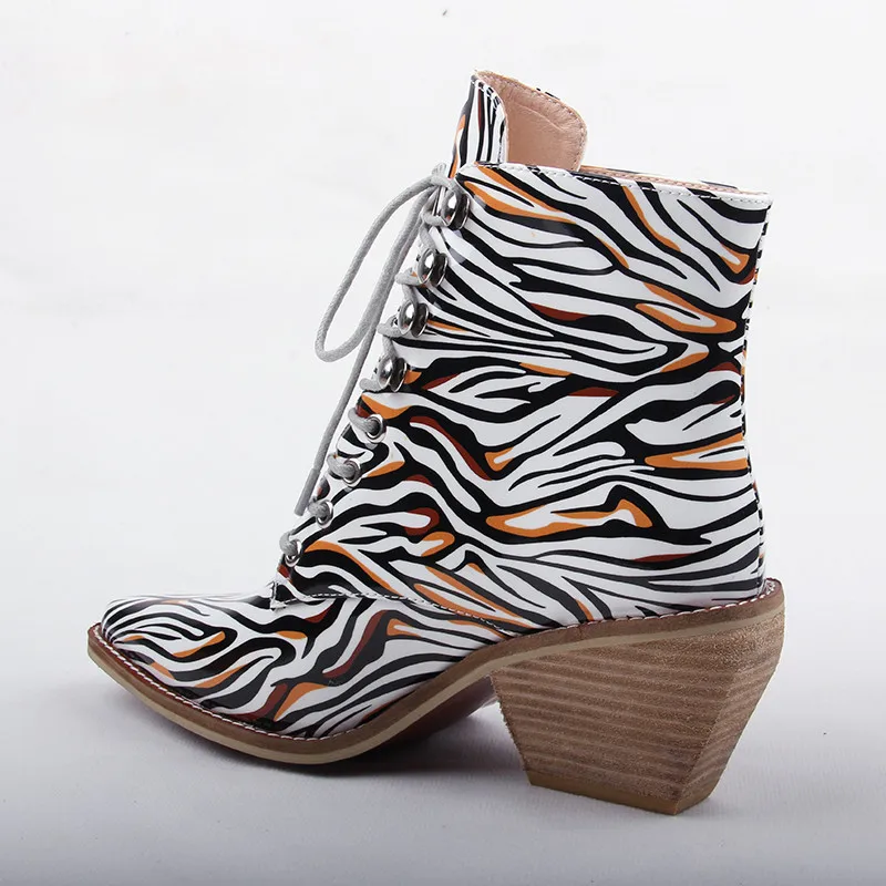 

ASUMER 2020 new ankle boots for women pointed toe lace up square high heels shoes classic prom Motorcycle boots women big size