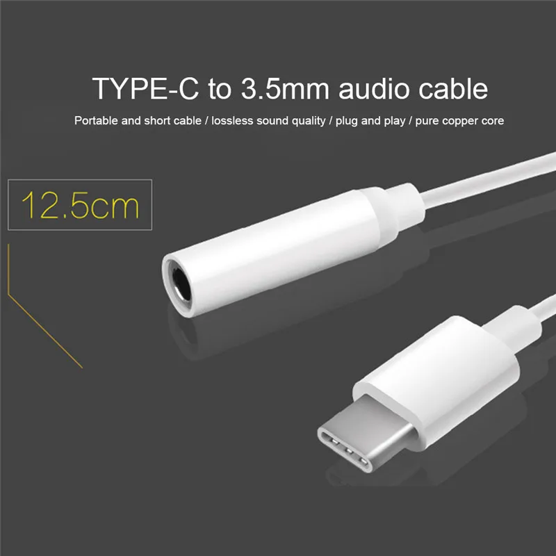 

Кабель-Переходник USB Type-C для наушников Letv 2 Pro max 2, Xiaomi 4c 5, 3,5 мм