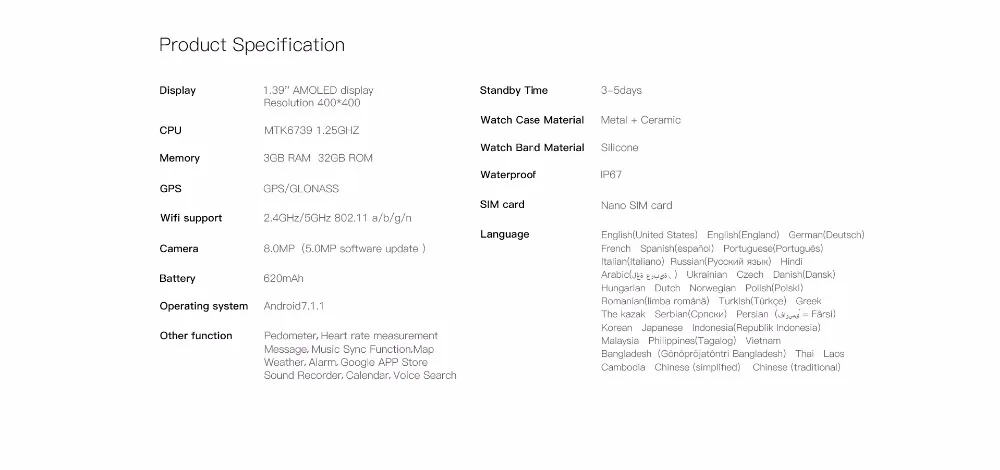 Kospet надеемся, сеть 4G LTE, мобильный телефон, 3 Гб+ 32 ГБ 1,3" дюймовый Android 7.1.1 MTK6739 IP67 Водонепроницаемый Камера gps Bluetooth Смарт-часы