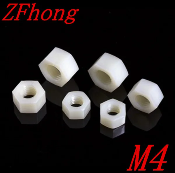 

1000PCS M4 White Nylon Plastic Hex Nut