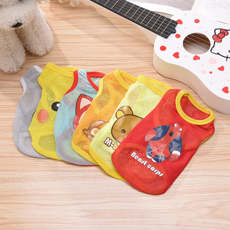 Cute Dog Vest Clothes for Dogs Mesh Breathable Coat Small Medium Puppy Cats Hoodie Teddy Chihuahua Lovely Clothing | Дом и сад