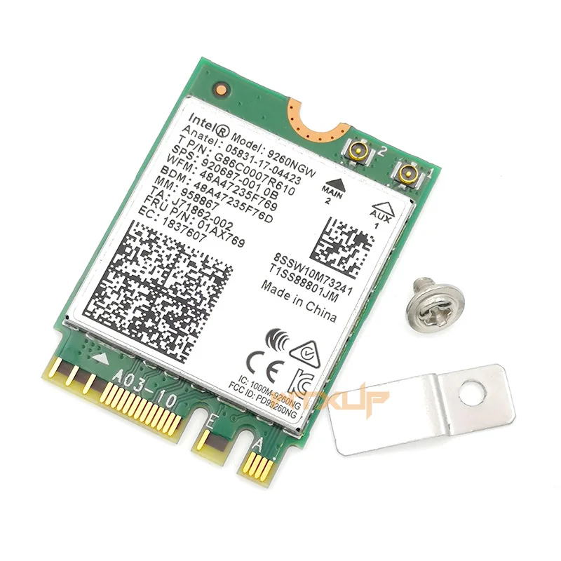 9260AC Беспроводная сетевая карта 9260NGW Wifi для Intel 9260AC Двухдиапазонная 1730 Мбит/с NGFF 802.11ac Wifi Bluetooth 5,0 для ноутбука Windows 10 - Цвет: 9260AC