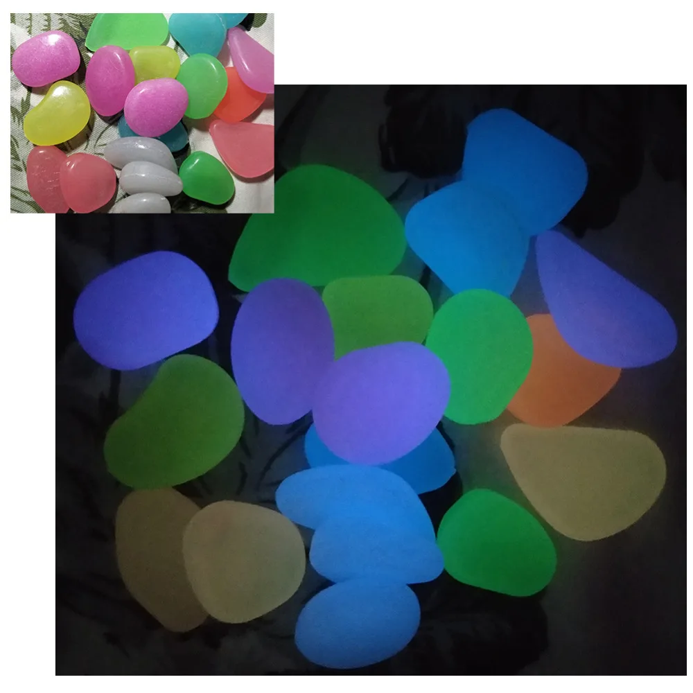 Детские светящиеся галечные камни игрушки для игр светится в темноте аквариума