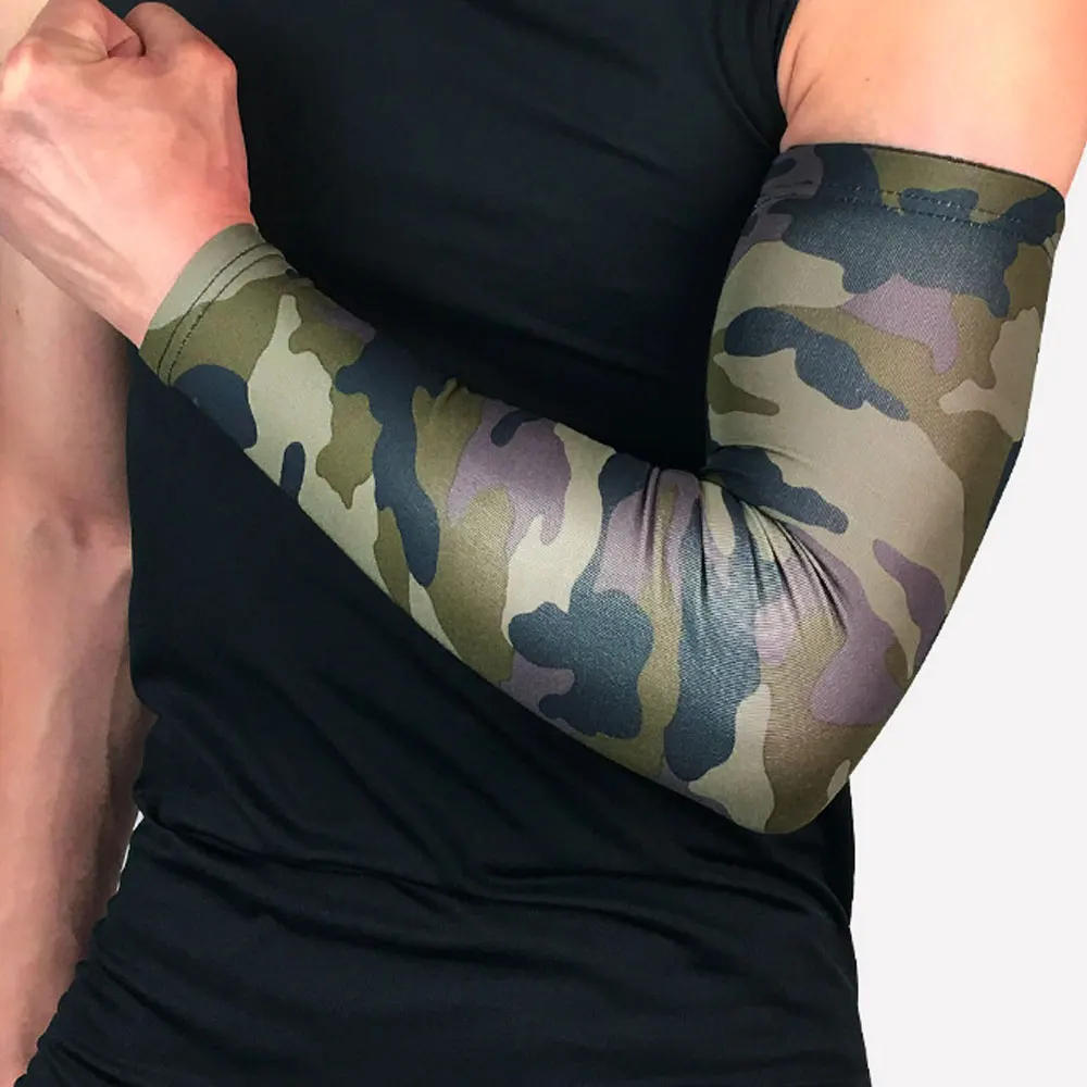 Camouflage green 1 шт. баскетбольные рукавицы дышащие уличные велосипедные гетры для бега защита для защиты от солнца Компрессионные Рукава - Color: Camouflage green