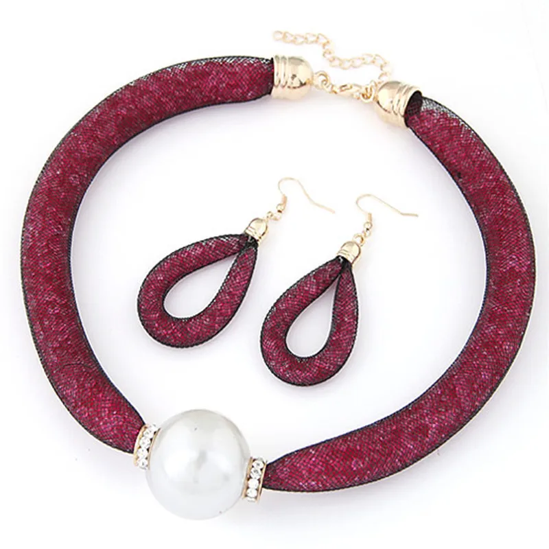 Модные ожерелья с искусственным жемчугом и кулоны комплекты из серег наборы