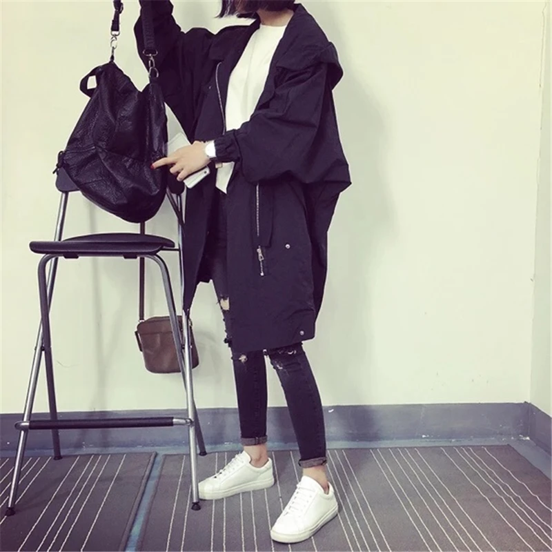 Новинка весна осень 2018 модная женская Свободная Повседневная Длинная куртка в