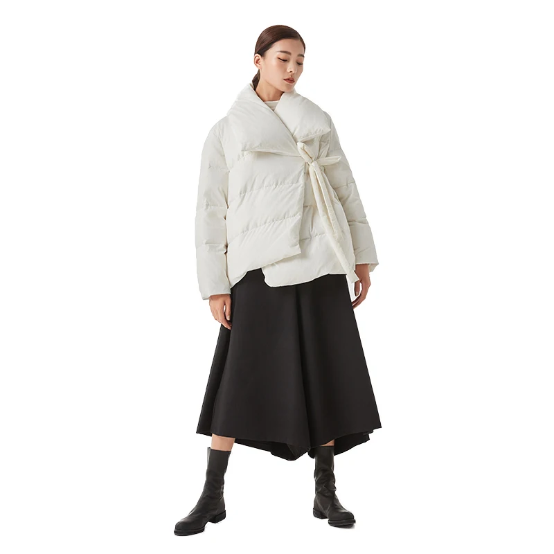 Утка вниз куртка Для женщин зимнее пальто женский Нерегулярные Теплый пуховик