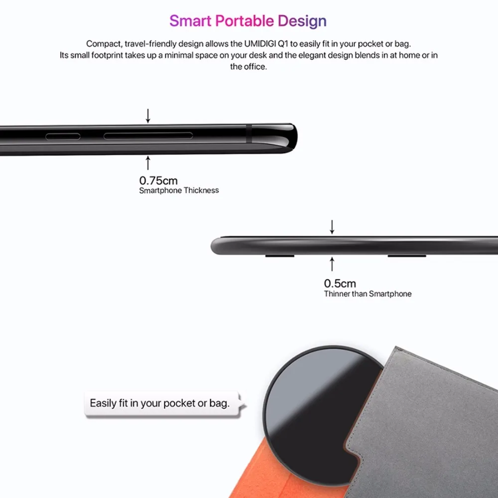 UMIDIGI Q1 10 Вт Быстрая Зарядка Qi Беспроводное зарядное устройство Pad Беспроводное зарядное устройство для UMIDIGI Z2 Pro/других смартфонов