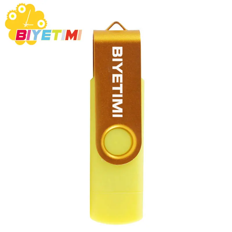 Yellow Biyetimi USB-флешка многофункциональная USB-флешка OTG для смартфона Android с двойным приложением - Цвет: Yellow
