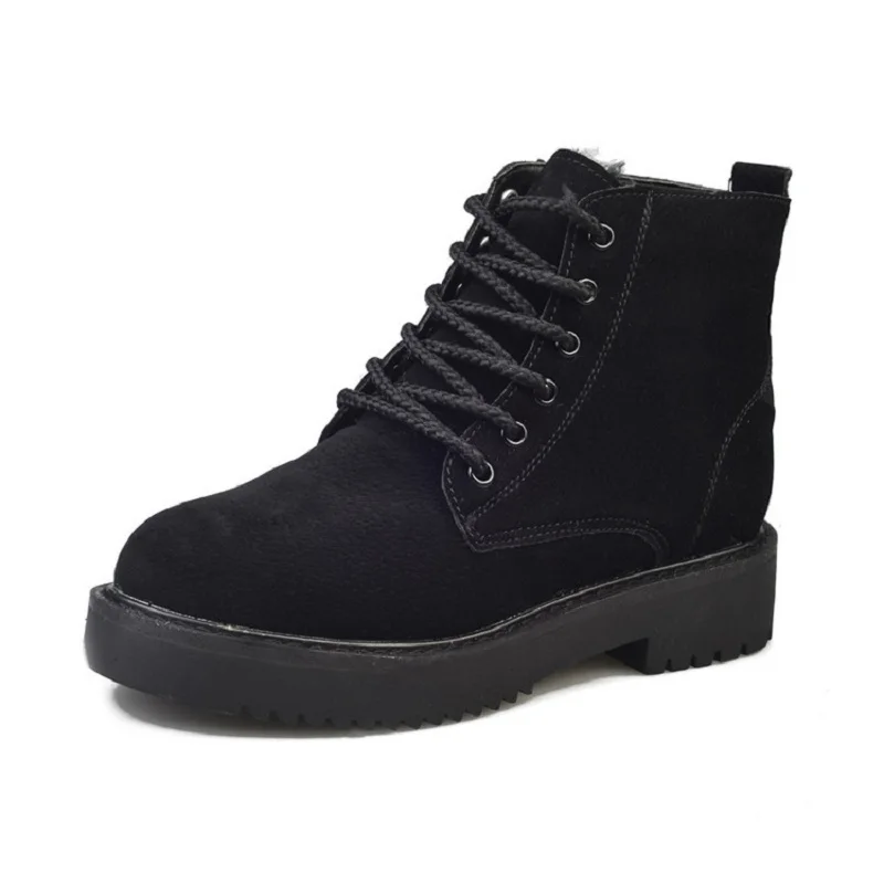 Для женщин обувь зимние короткие сапоги из флока на платформе zapatos mujer