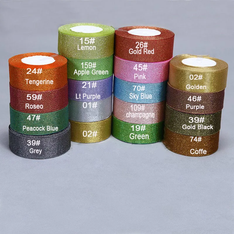 40 мм цветная блестящая металлическая лента для волос украшение свадебной
