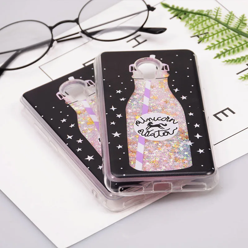 Reaoom for Meizu M5 Case Glitter Dynamic Liquid Star Quicksand Colorful Cute Bottle Unicorn Clear Cover Capa Meilan 5 |