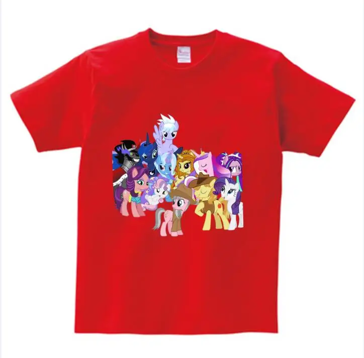 red childreT-shirt Детские футболки «My Little Poli» для девочек; хлопковые футболки принцессы с героями мультфильмов; Детские футболки; летняя одежда для маленьких мальчиков; NN - Цвет: red childreT-shirt