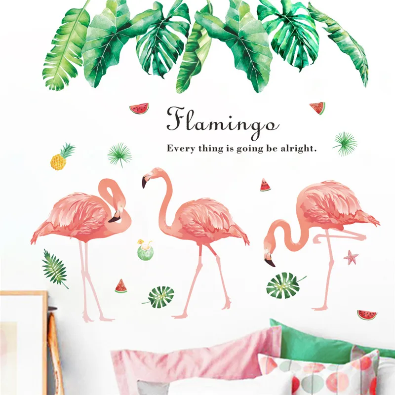 Beautiful Flamingo Wall Stickers For Office Shop Bedroom Home Decoration Diy Wild Bird Mural Art Pvc Wall Decals Posters