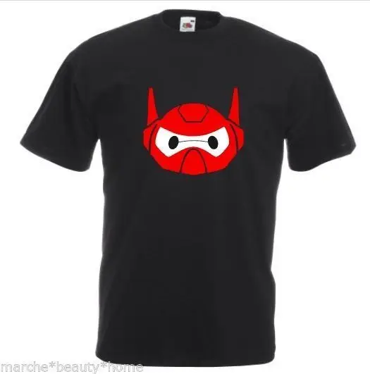 Hero 6 BIG hero Мужская черная футболка с большим фруктом ткацкого станка 100% хлопок