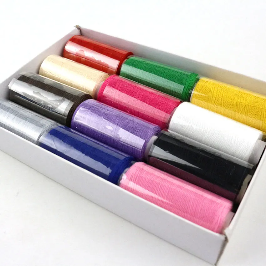 Швейная машина из чистого хлопка для дома набор нитей 12 разных цветов прочная