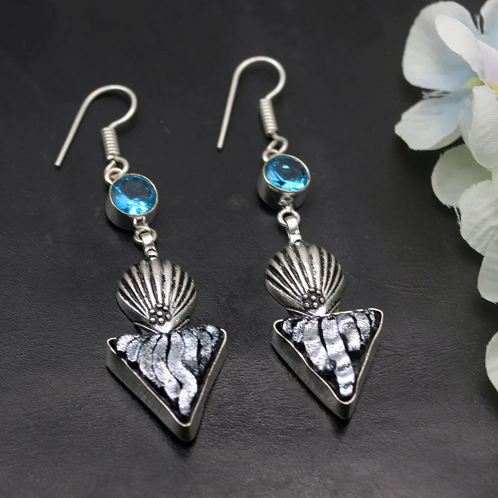 Женские серьги-подвески из натурального дихроического стекла 2 3/4 дюйма |