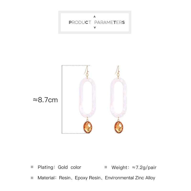 Classical Long Drop Earrings Resin Chic Simple Pendants For Wedding Dress Women New Arrival Accessory Fashion Jewelry | Украшения и