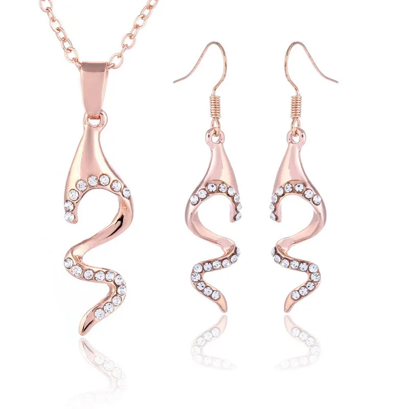 gold rose red RNAFASHION наборы Винтаж ожерелье кулон и серьги-подвески, ювелирные изделия Para As Mulheres Casamento Brinco для женщин - Окраска металла: gold rose red