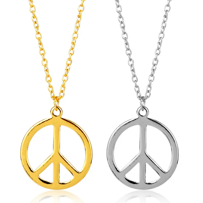 Модные ювелирные изделия ожерелье с символами мира женские и мужские подвески