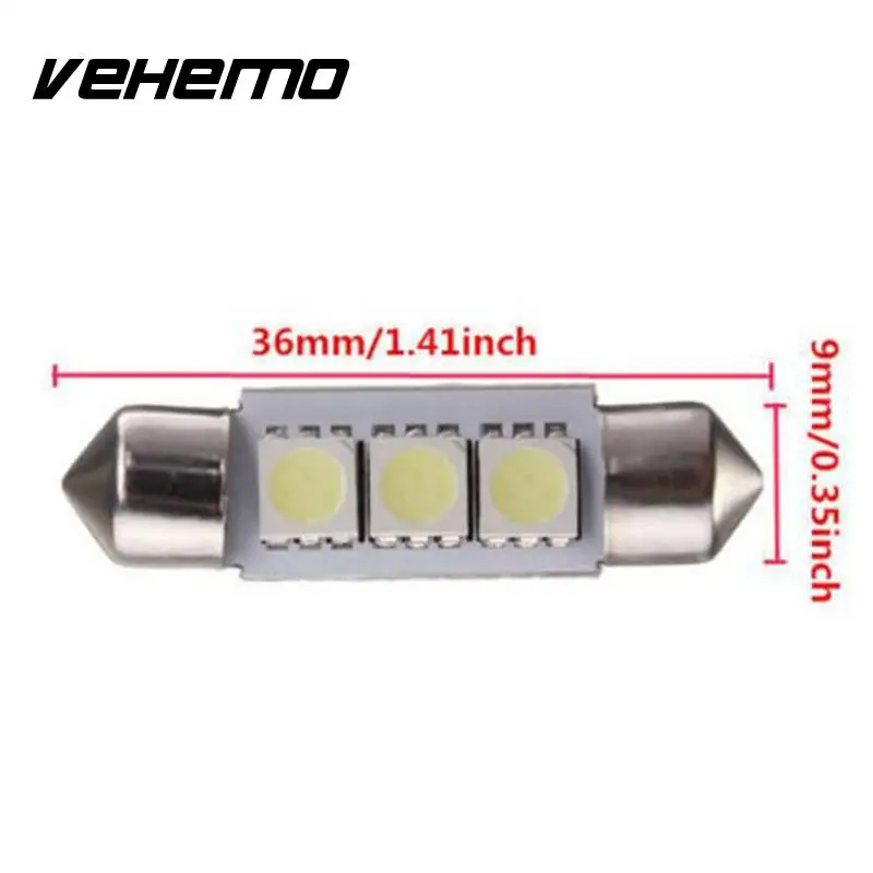 

Vehemo LED Double Pointed Bulb 5050 3SMD Reading Lights Trunk Auto Interior Lamp