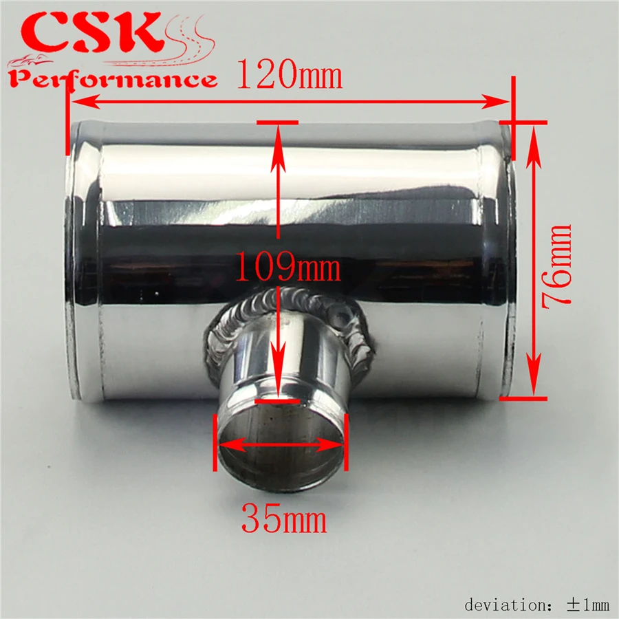 

3" 76mm OD Aluminium Bov T-Piece Pipe Hose 3 Way Connector Joiner Spout 35mm OD