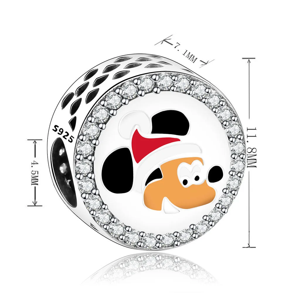 Fit Pandora талисманы браслеты Аутентичные 925 пробы серебро Минни Микки коллекция подвески для женщин Человек ювелирных изделий - Цвет: LOV0873