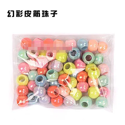 colored bead 60pcs Радужный тканый легкий Набор резинок браслет «Радуга» ткачество детская самодельная игрушка - Цвет: colored bead 60pcs