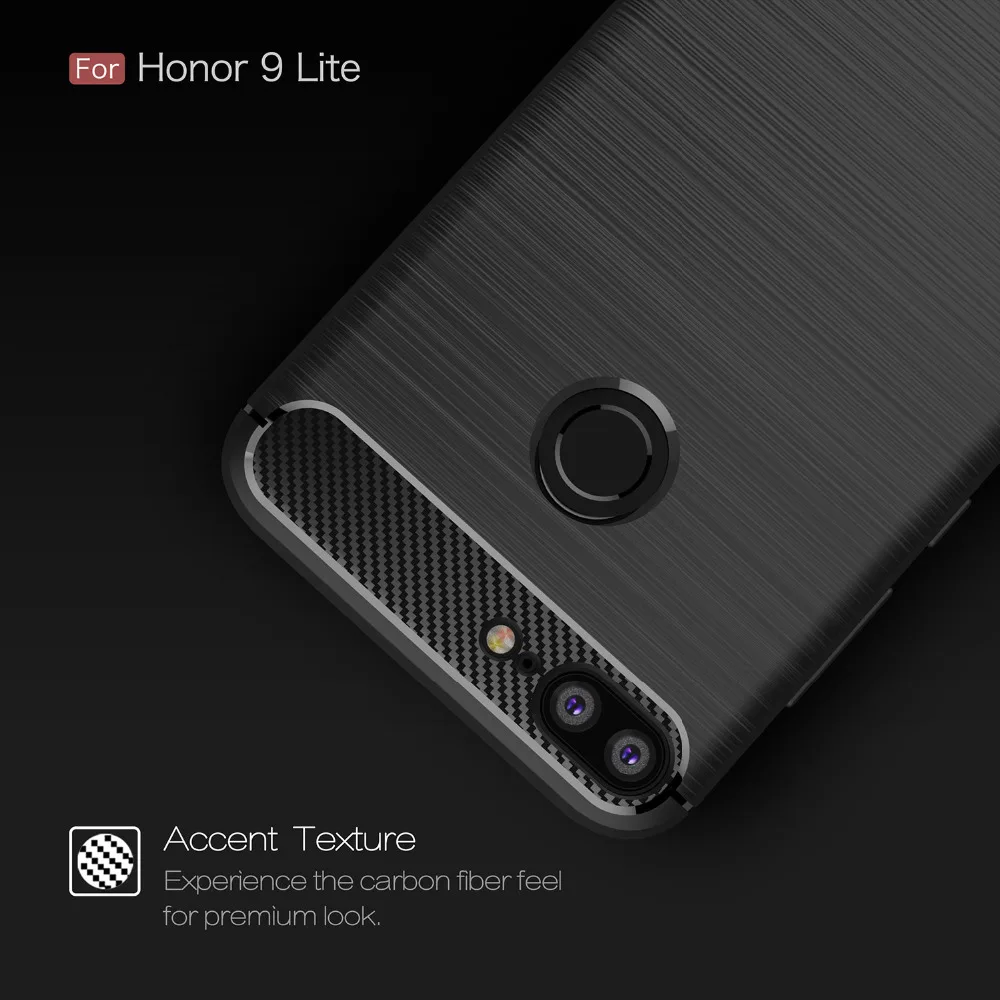 Чехол для телефона Huawei Honor 9 lite матовый углеродного Волокно ТПУ чехол Роскошные