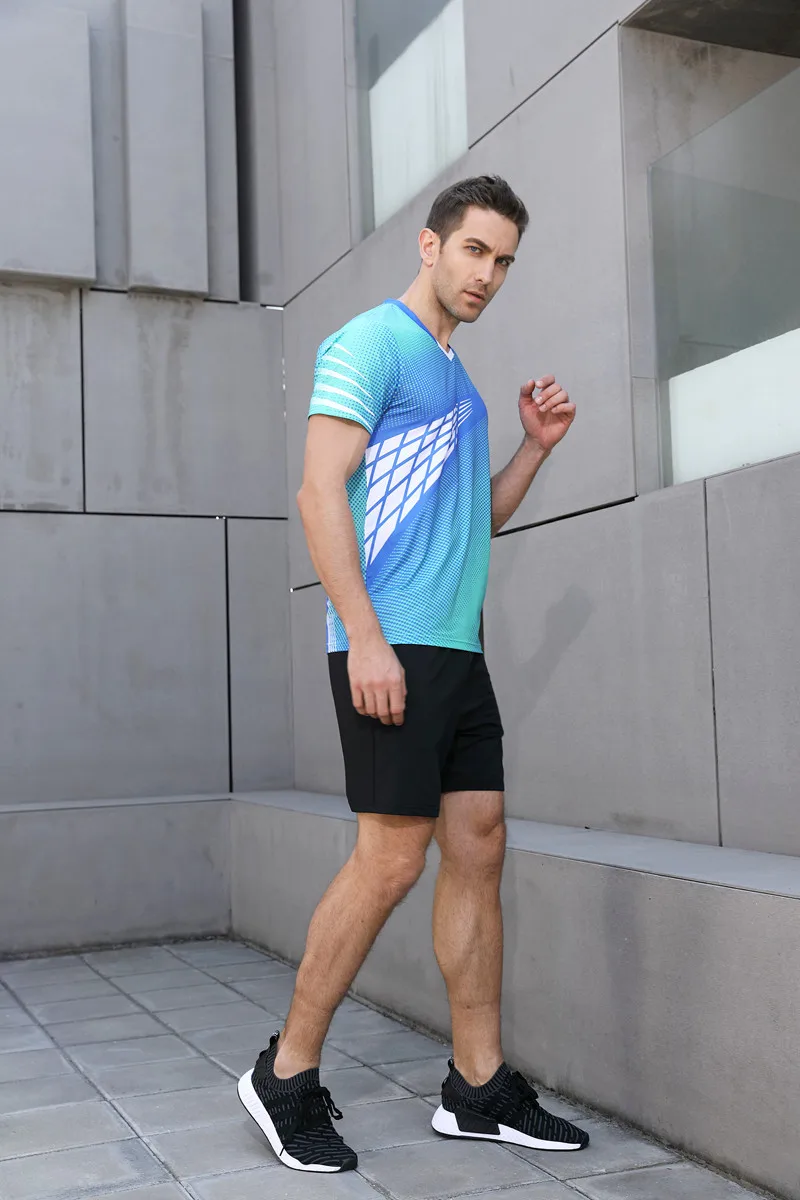 2018 небесно голубая спортивная быстросохнущая дышащая рубашка для бадминтона