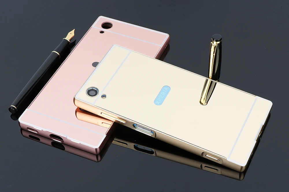 Роскошные зеркальные чехлы из розового золота для sony Xperia xa1 plus, алюминиевая металлическая рамка, задняя крышка для sony Xperia XA 1 Plus