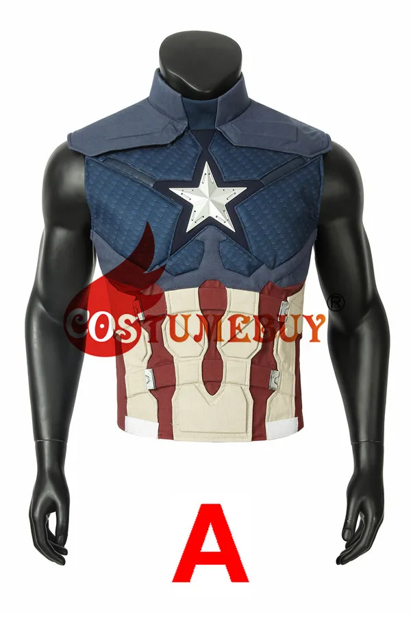 A Vest Costumebuy Мстители завершающей Капитан Америка Косплэй костюм наряд жилет Стива Роджерса супергероя, костюм с жилетом L920 - Цвет: A Vest