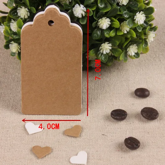 

100pcs/lot Kraft paper Blank price Hang tag 4x7cm Retro Gift Hang tag