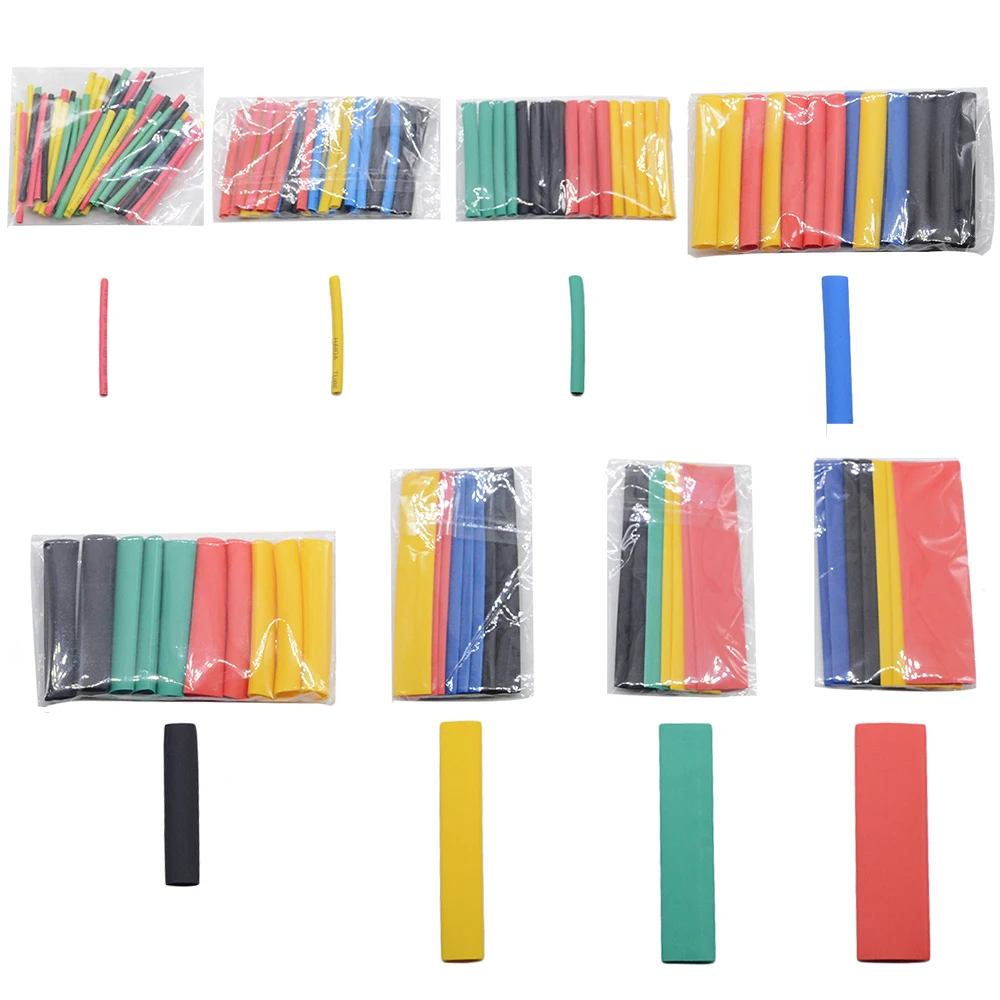 164pcs Set Polyolefin Shrinking Assorted Heat Shrink Tube Wire Cable Insulated Sleeving Tubing | Обустройство дома