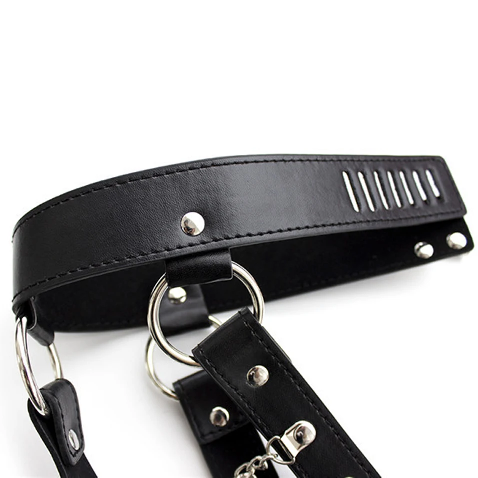 CamaTech сексуальный ошейник бондаж с металлической цепочкой женская кожаная