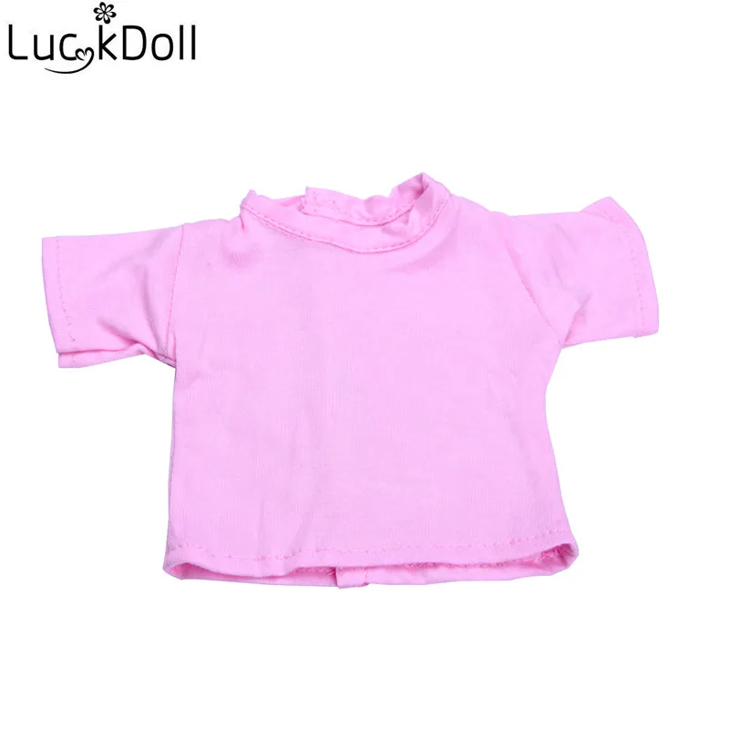 

Luckdoll Pink Short Sleeve Tee Fits 18" American Doll and 43" American Doll, Best Holiday Gift