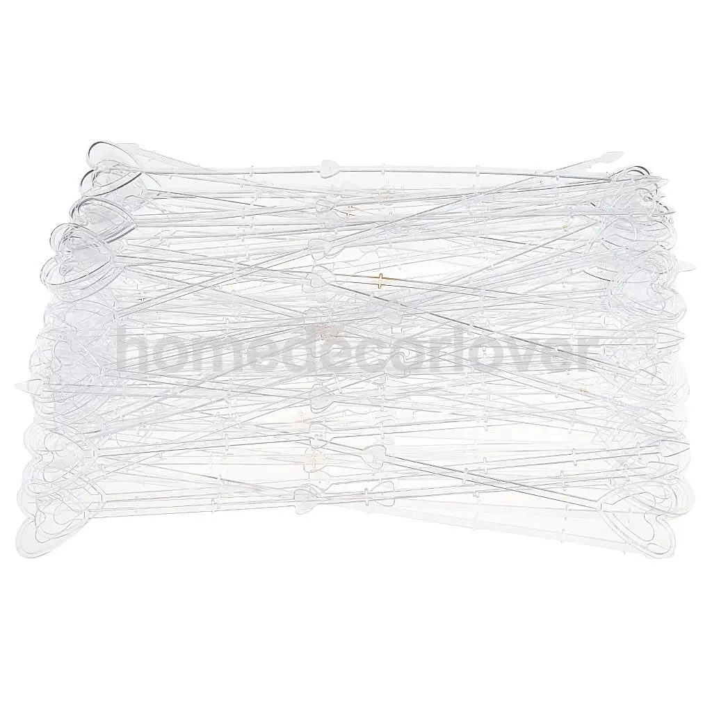 

80pcs Heart Head Straight Clear Plastic Card Holder Floral Pick Party Supply